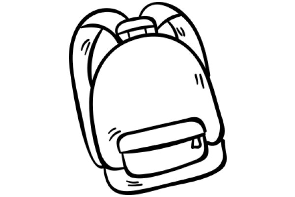 A Simple Line Drawing of a Backpack