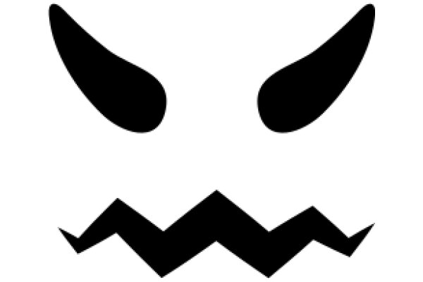 Simplistic Halloween Icon: A Black Silhouette of a Scary Face