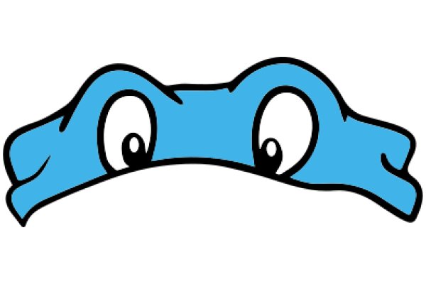 A Playful Blue Character with Eyes, Peeking from Behind a White Background