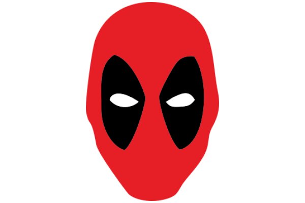 Vivid Red and Black Icon of Deadpool's Mask