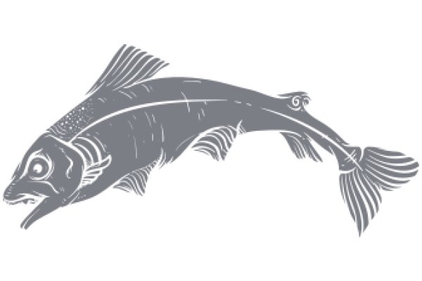 Stylized Gray Fish Illustration