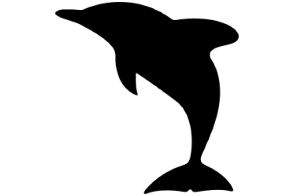 Black Silhouette of a Dolphin