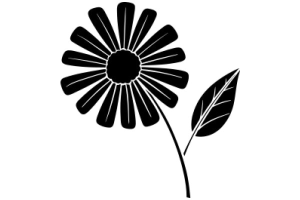 Flower and Leaf Silhouette