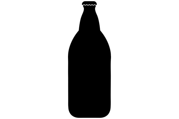 A Solid Black Bottle with a Neck and a Cap