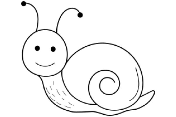 A Whimsical Snail: A Line Drawing