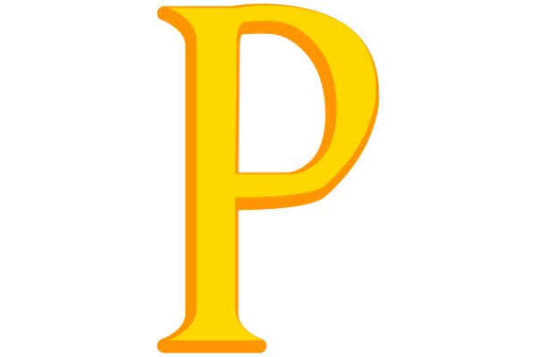 Simplistic Yellow Letter 'P' on a White Background