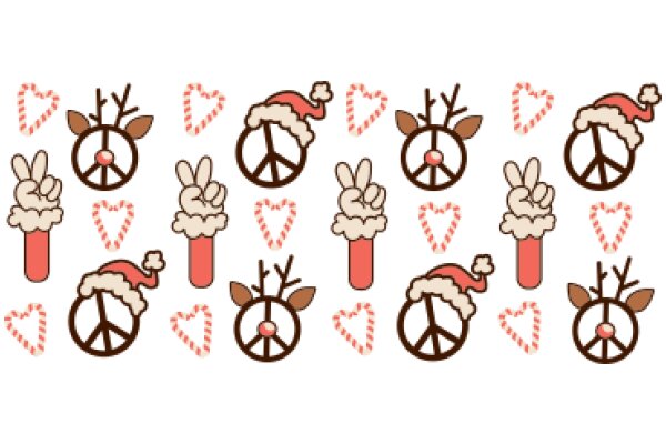 Peaceful Christmas: A Collection of Holiday-Themed Peace Signs and Reindeer