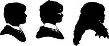 Silhouettes of Three People: A Study in Shapes and Forms