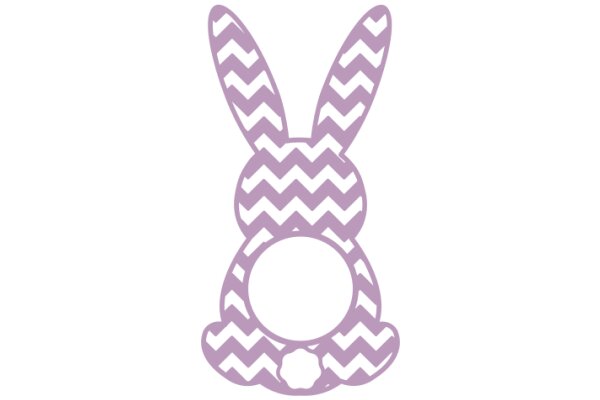 Whimsical Purple Bunny with Chevron Pattern Ear