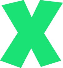 Vibrant Green X Logo