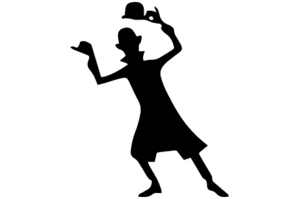 Silhouette of a Dapper Gentleman with a Top Hat and Cane