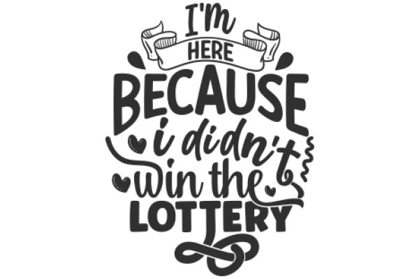 A Playful and Creative Sign: 'I'm Here Because I Didn't Win the Lottery'