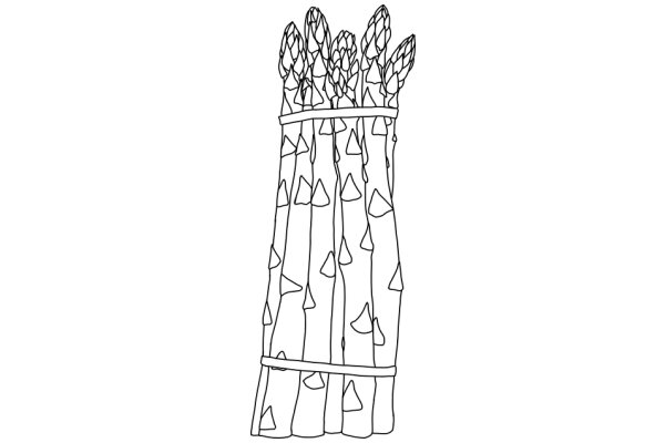 A Whimsical Illustration of a Bundle of Asparagus