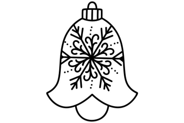 Simplistic Line Drawing of a Christmas Tree Decoration