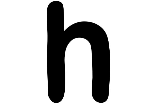 Pixellated Letter 'H' on a White Background