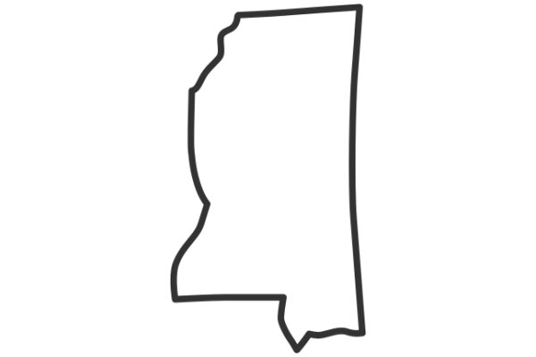 Simplistic Line Drawing of a State Outline