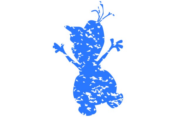 Stylized Blue Silhouette of a Character with a Smiley Face