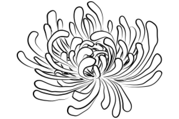 Stylized Flower Artwork: A Line Drawing