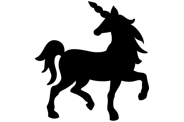 Elegant Black Unicorn Silhouette