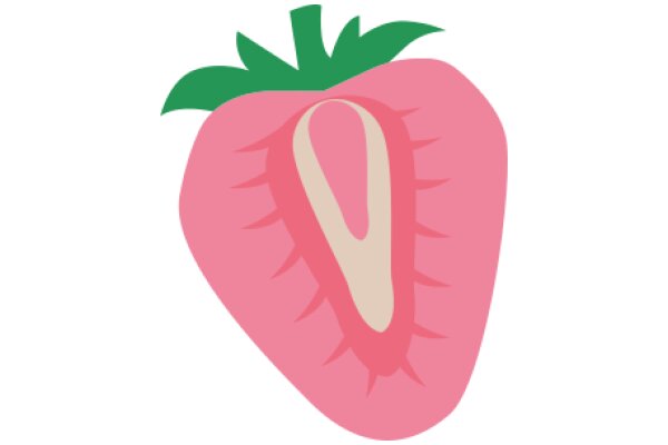 A Delightful Illustration of a Strawberry with a Cute Heart Shape