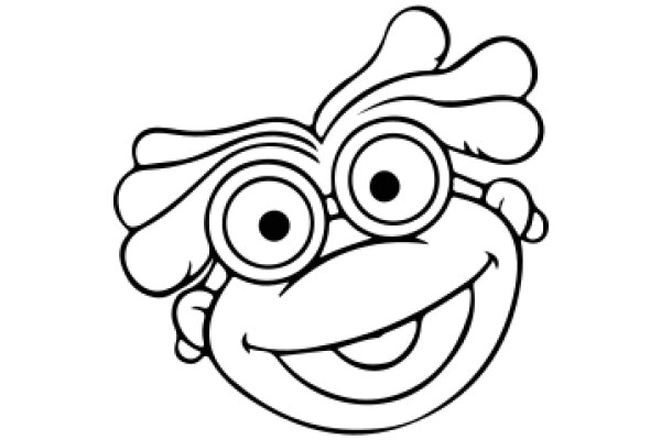 A Whimsical Character: A Cartoon Dog with Glasses