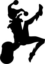 Silhouette of a Juggling Clown