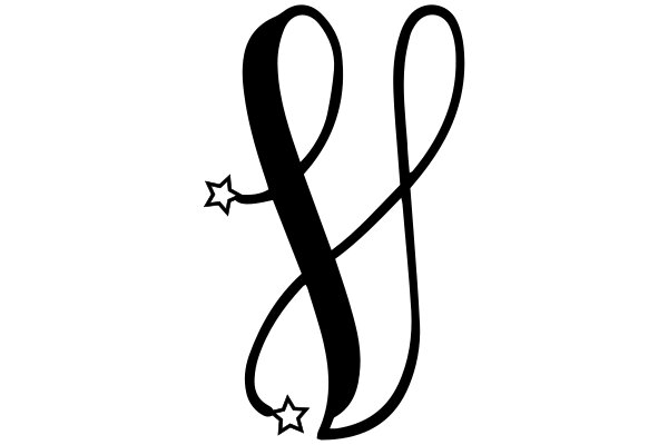 Stylized Letter 'S' with a Star, Set against a White Background