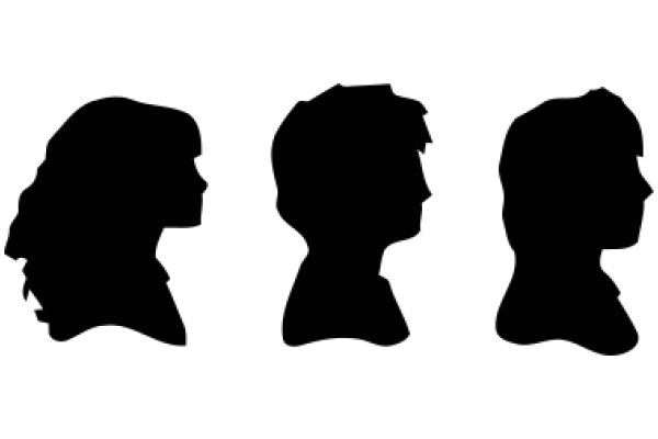 Silhouettes of Four Profiles: A Pixelated Artwork