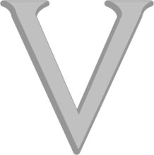 Simplistic Gray Letter 'V' on a White Background