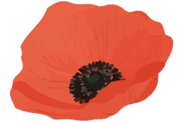 Vivid Red Poppy with a Dark Center