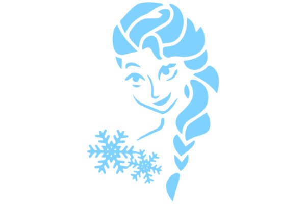 Stylized Blue Mermaid with Snowflakes