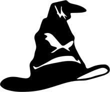 Silhouette of a Wizard's Hat with a Bird Emblem