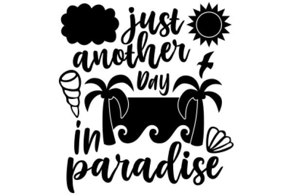 A Day in Paradise: A Collection of Beach-Themed Icons and Phrases