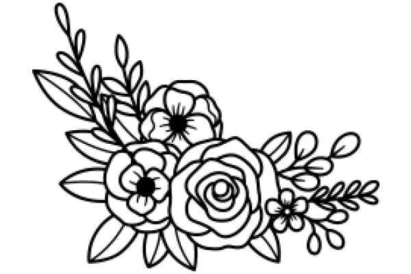 Elegant Floral Design: A Line Art