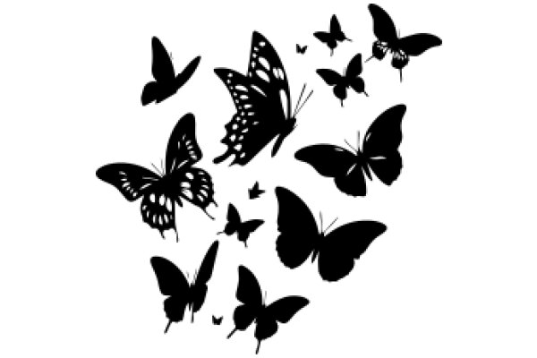 Silhouettes of Nature's Beauty: A Collection of Black Butterflies and Moths