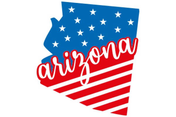 Arizona State Flag with the Word 'Arizona' in Red