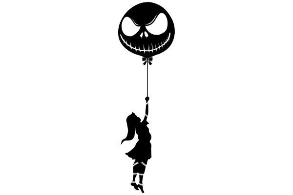 Whimsical Silhouette of a Character with a Balloon