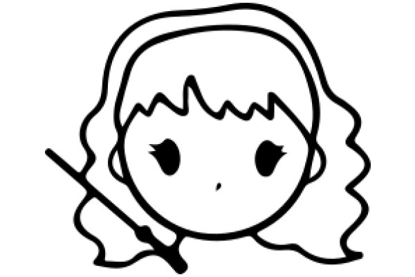 A Whimsical Line Drawing of a Character with a Stick