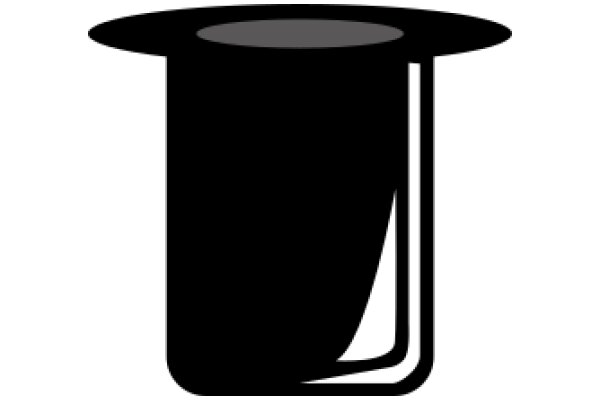 A Black Top Hat with a Curved Brim