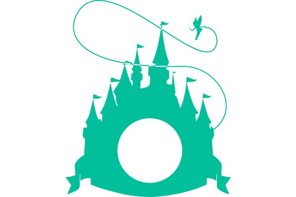 A Whimsical Castle Silhouette with a Flying Tinkerbell