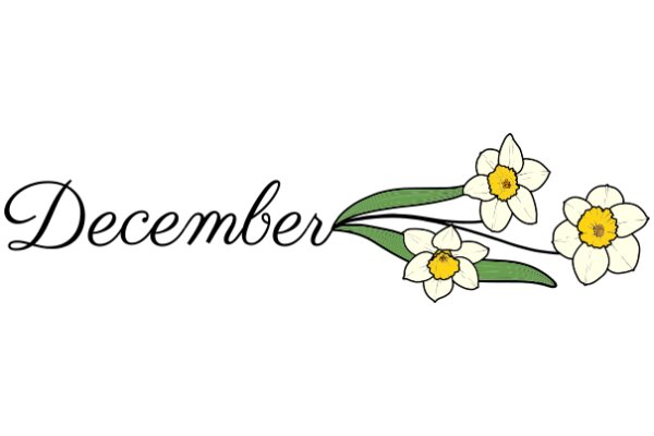 December's Flowery Greeting: A Festive Illustration of the Month's Namesake