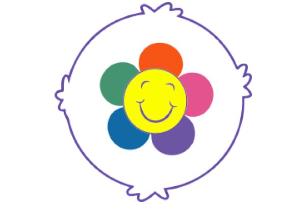 A Colorful Smiley Face in a Circle