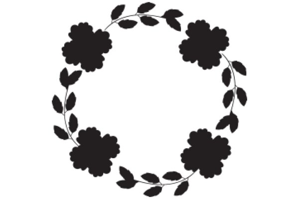 Elegant Black Floral Wreath