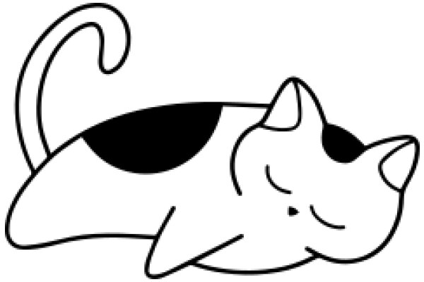 A Peaceful Sleep: A Line Drawing of a Cat