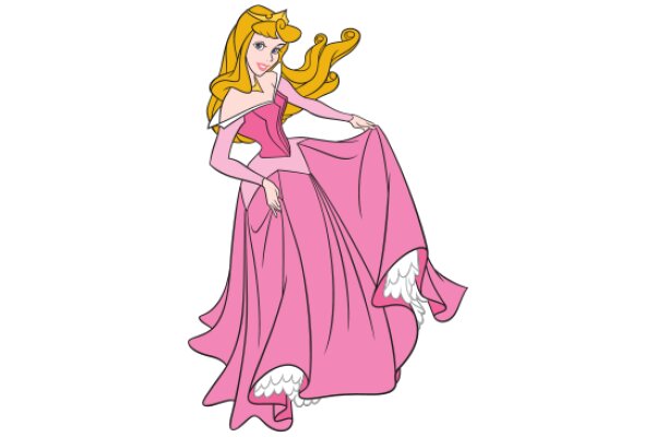 A Whimsical Princess in a Pink Dress