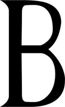 Simplicity in Design: A Black Letter 'B' on a White Background