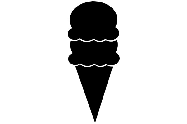 A Icon of a Cone-Shaped Ice Cream Cone with Waves