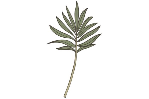 Simplistic Line Drawing of a Plant