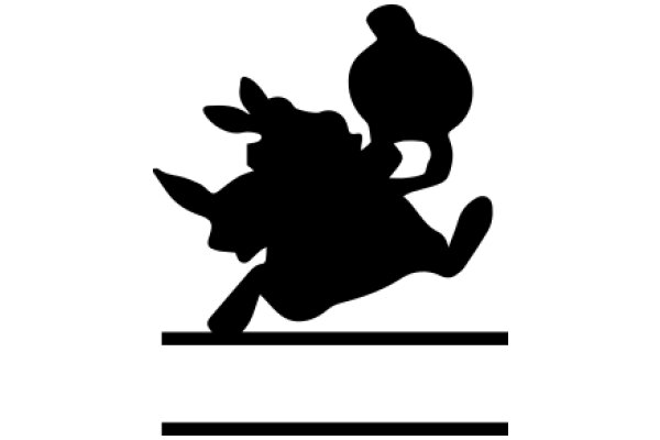 Silhouette of a Running Animal with a Container