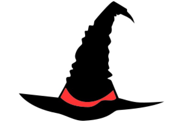 Stylized Black and Red Wizard's Hat